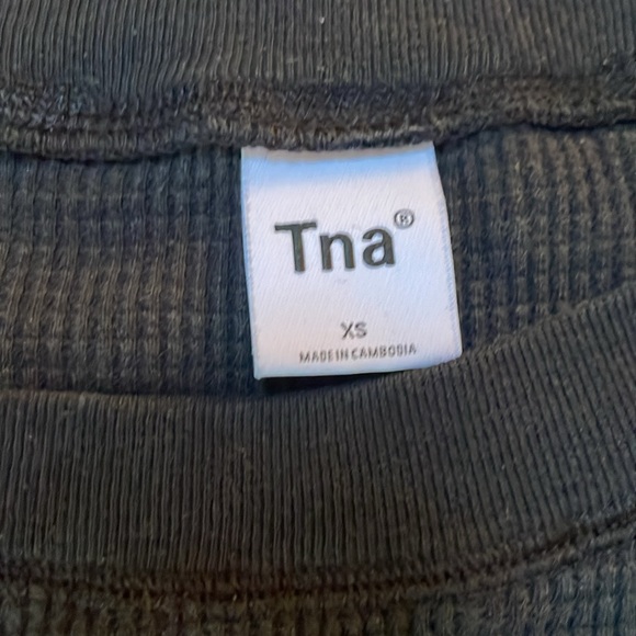TNA loungewear top; size XS; black; waffle knit - Picture 2 of 4